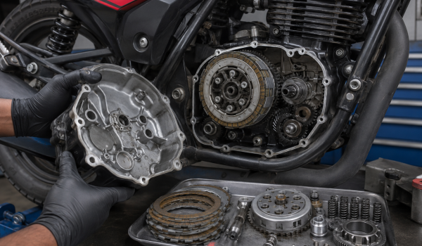آموزش تعویض صفحه کلاچ موتور سیکلت آپاچی RTR 180